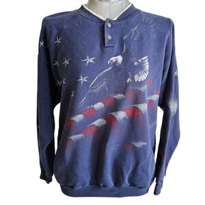 VTG 90s Artisans Men's Crewneck  Sweatshirt Size M - Made in USA - Eagle